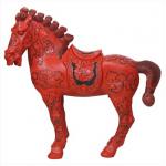 工美 手工雕漆 剔红 大战马 北京传统工艺