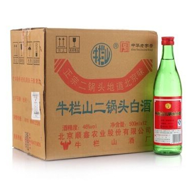 牛栏山 二锅头 清香型（绿瓶）46度 500ml*12瓶